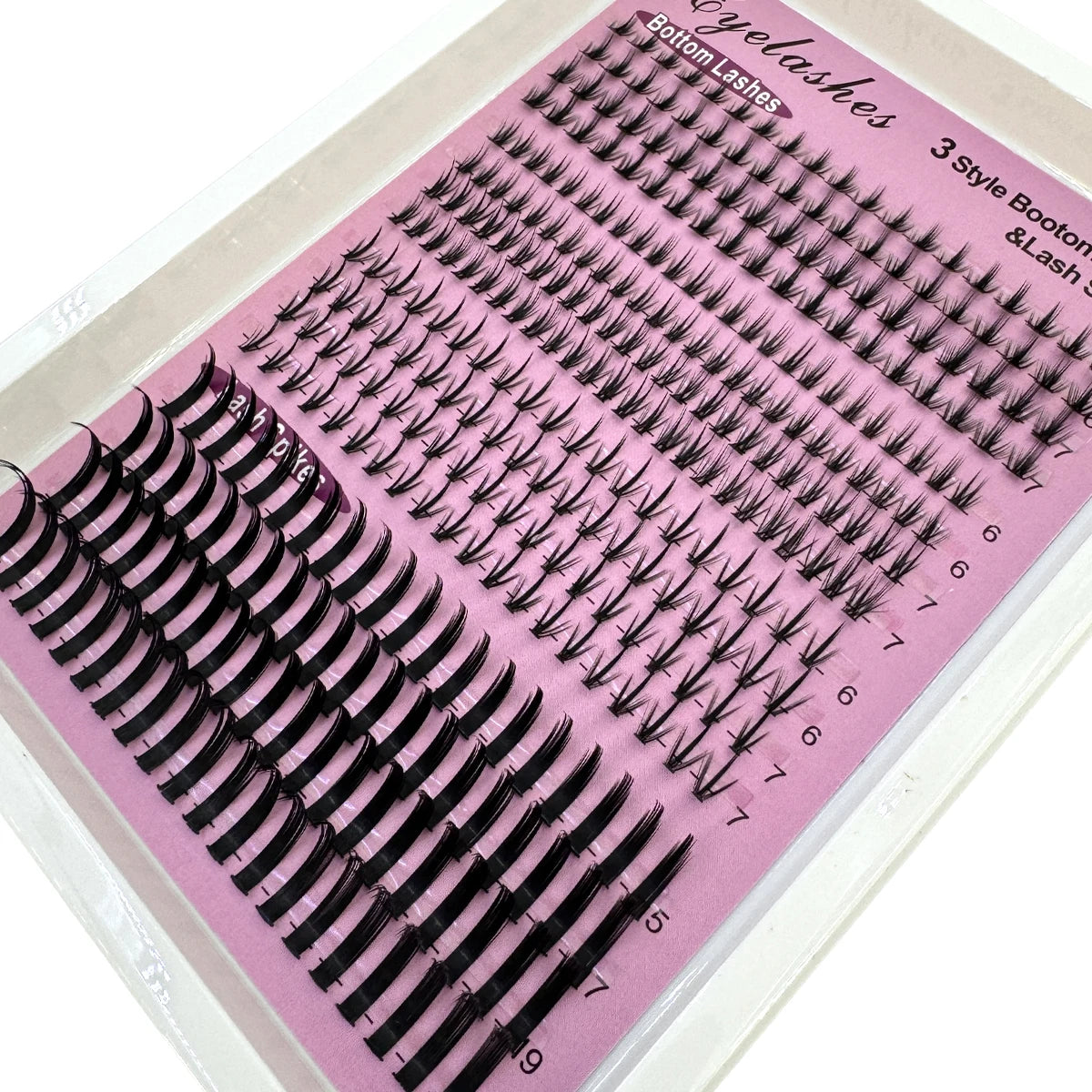 16Rows Bottom Lashes(6-7mm) and Spikes(15-21mm) Mix DIY Eyelash Extension Wispy Individual Lash Spikes Clusters DIY Lashes Tools