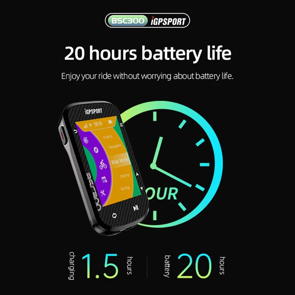 iGPSPORT BSC300 Bike Computer GPS Global ANT+ Sensors Bicycle Odometer Navigation Support Electronic Shifting Smart Trainer